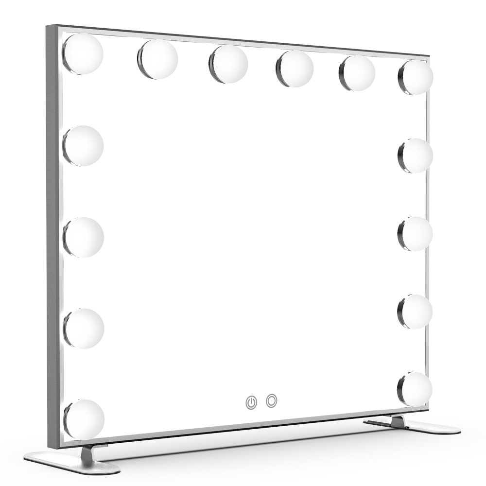 Premium Hollywood Makeup Mirror with LED Lights - Touch Control Vanity Mirror for Tabletop or Wall Mount (Silver) | Perfect for Home Dressing Room, Professional Salon & Travel Makeup Kit