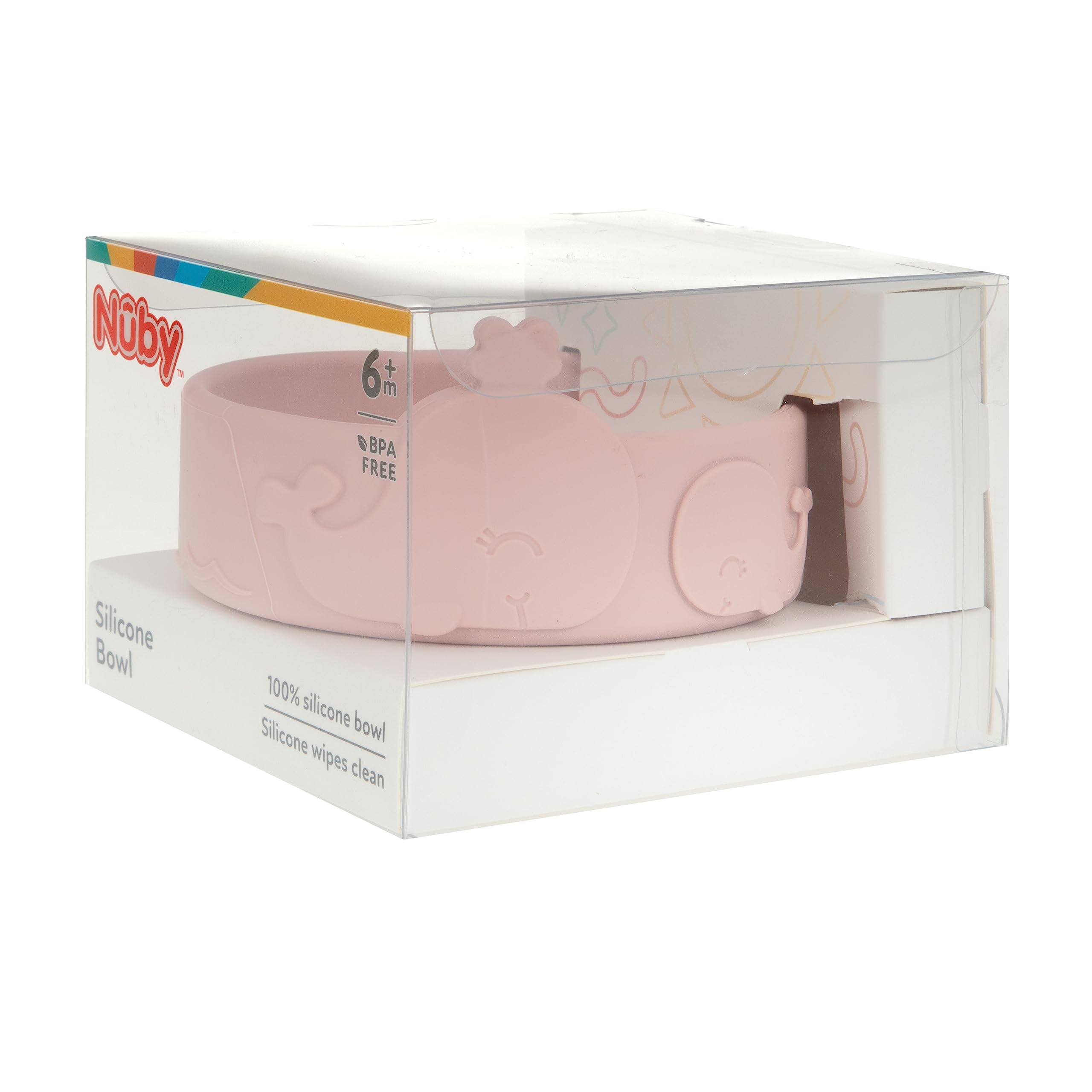 Nuby Silicone Toddler Bowl with Animal Design - BPA-Free Baby Feeding Bowl for 6+ Months - Pink Whale Bowl for Kids - Perfect for Baby-Led Weaning & Mess-Free Mealtime