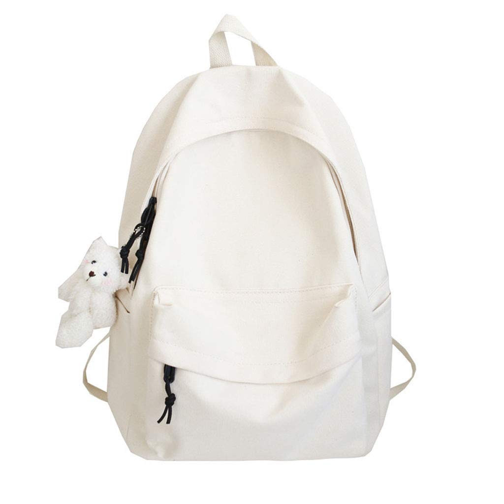Ruzida DIY Canvas Backpack - Large Casual Daypack for School, Travel & Work - Durable Satchel Bookbag with Multiple Pockets | Perfect for College Students, Commuters & Outdoor Adventures