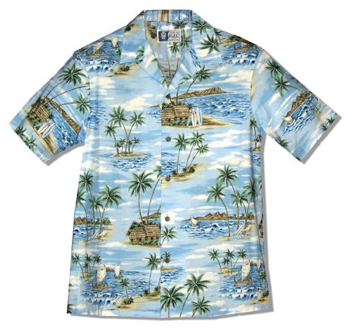 Polynesian Island Men's Hawaiian Aloha Cotton Shirt - Breathable Short Sleeve Button Down for Beach Vacation, Luau Party & Summer Outfits