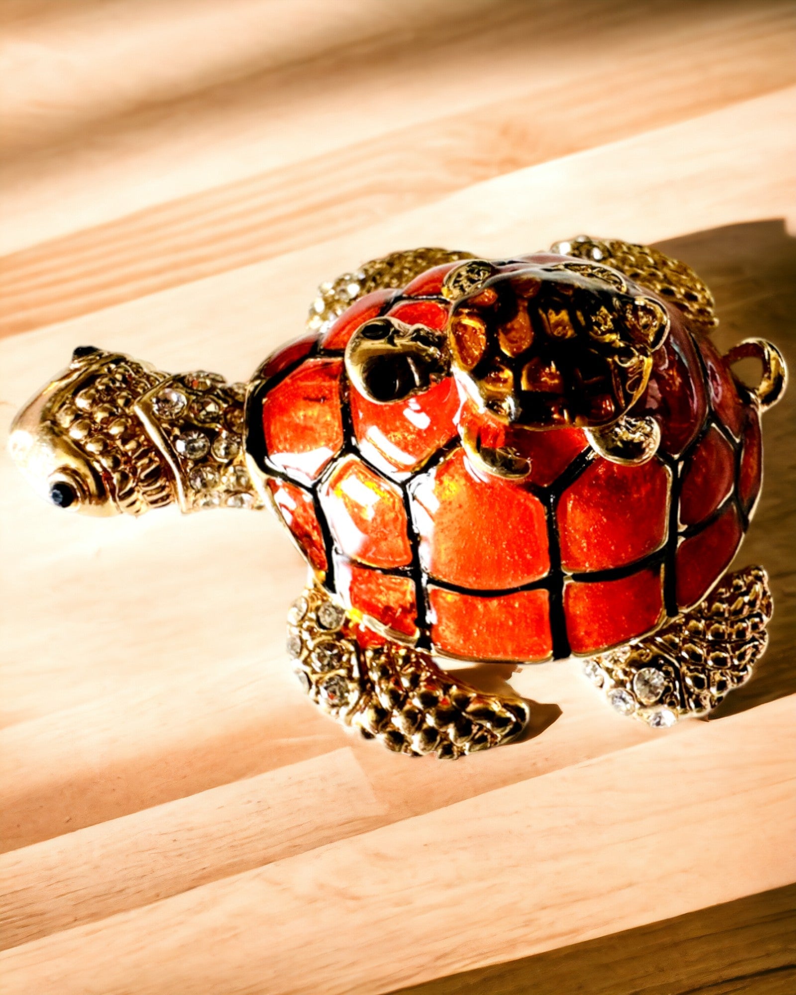 Personalized Engraved Orange Turtle Family Box - Perfect for Gifts, Home Decor, and Keepsake Storage