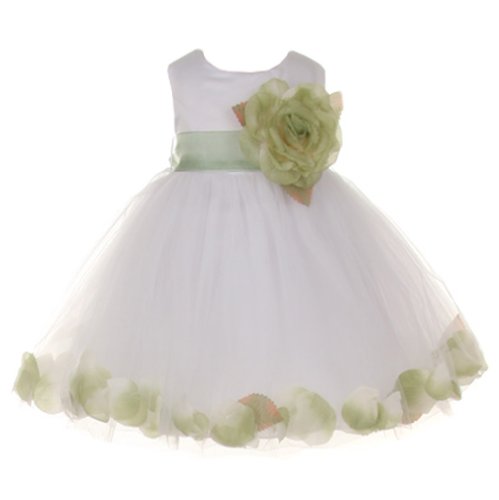 White With Sage Sash, Flower & Petals