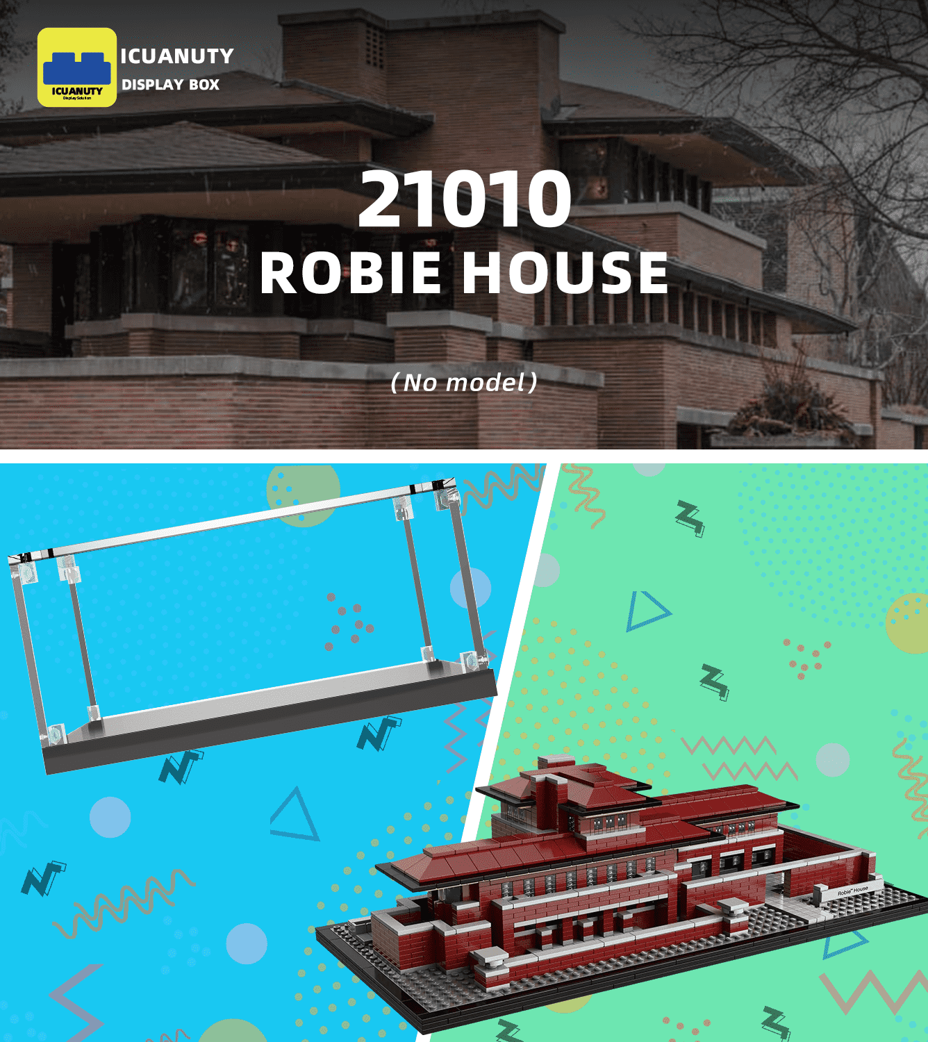 LEGO Robie House 21010 Display Case - Clear Acrylic Protection Box for Collectible Building Sets - Perfect for Showcasing & Preserving Your LEGO Architecture Collection