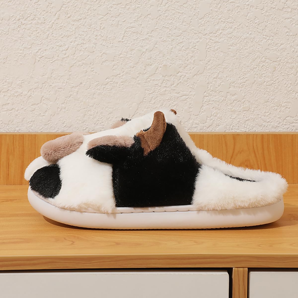 Women's Cozy Fluffy Cow Slippers - Warm Winter Animal House Shoes for Indoor Comfort | Perfect for Home, Lounge & Gift Giving