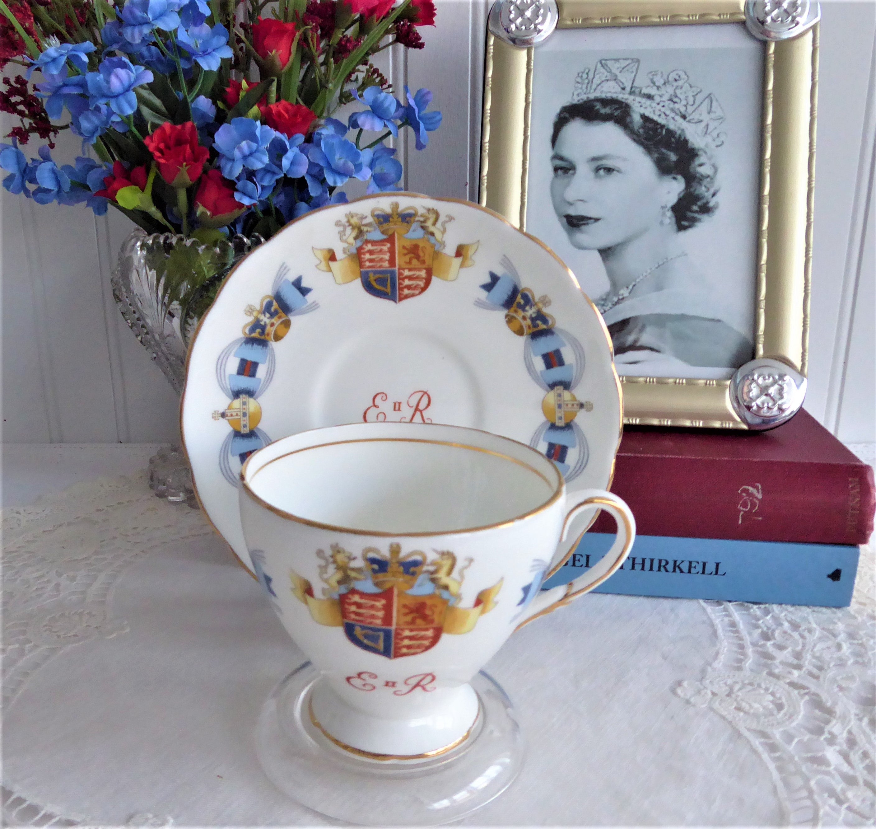 Queen Elizabeth II Coronation Cup and Saucer Set 1953 - English Bone China Tea Set - Perfect for Royal Tea Parties, Collectibles & British History Enthusiasts