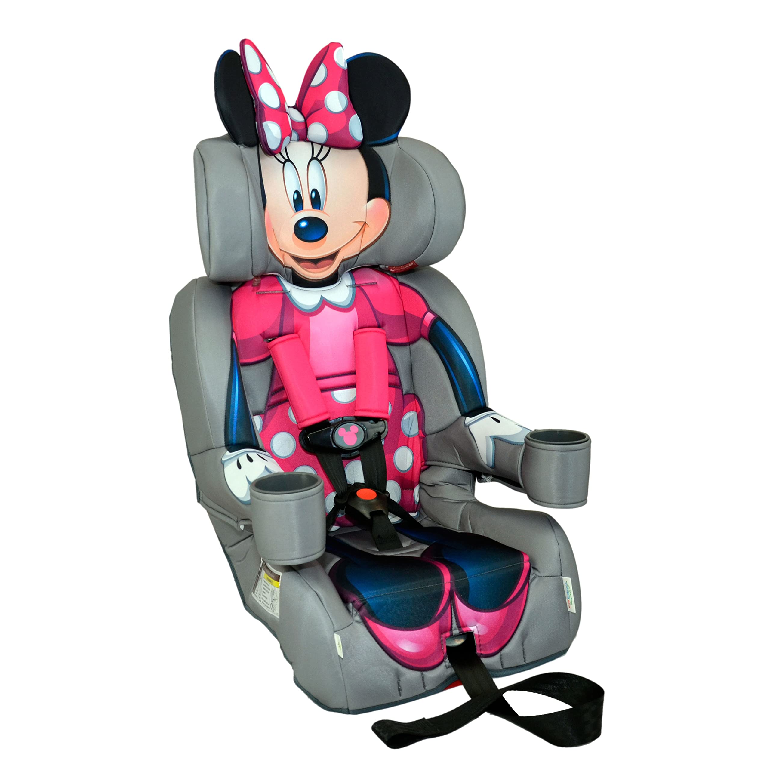 Disney Minnie Mouse 2-in-1 Convertible Car Seat for Kids | Forward Facing Booster with 5-Point Harness (22-65 lbs) & Belt-Positioning Booster (40-100 lbs) | LATCH System & Adjustable Design | Perfect for Road Trips, School Runs & Family Travel