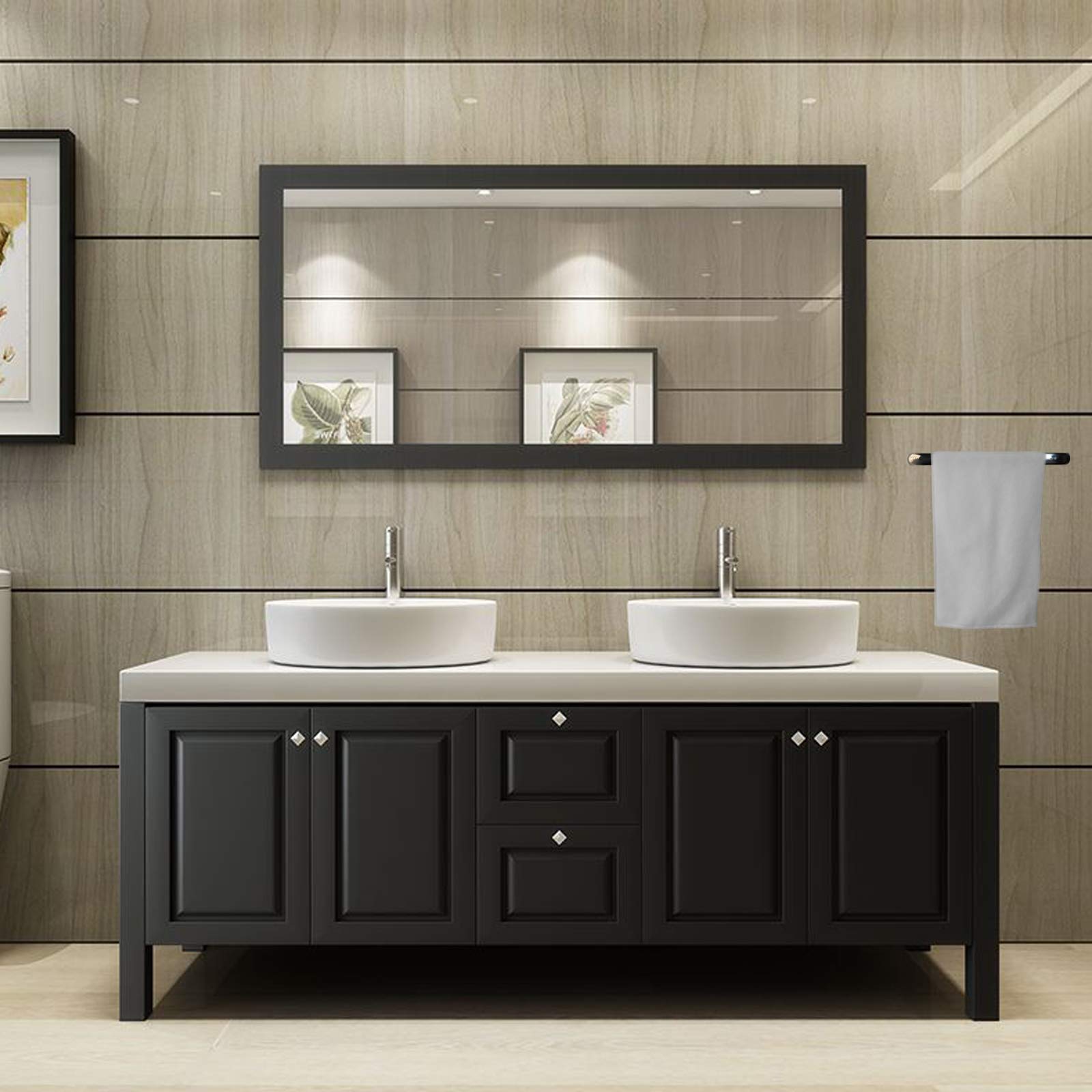 304 Stainless Steel U-Shaped Towel Bar - Self Adhesive & Wall Mounted Rust-Resistant Bathroom Kitchen Towel Holder - Perfect for Bathrooms, Kitchens, and Spa Areas
