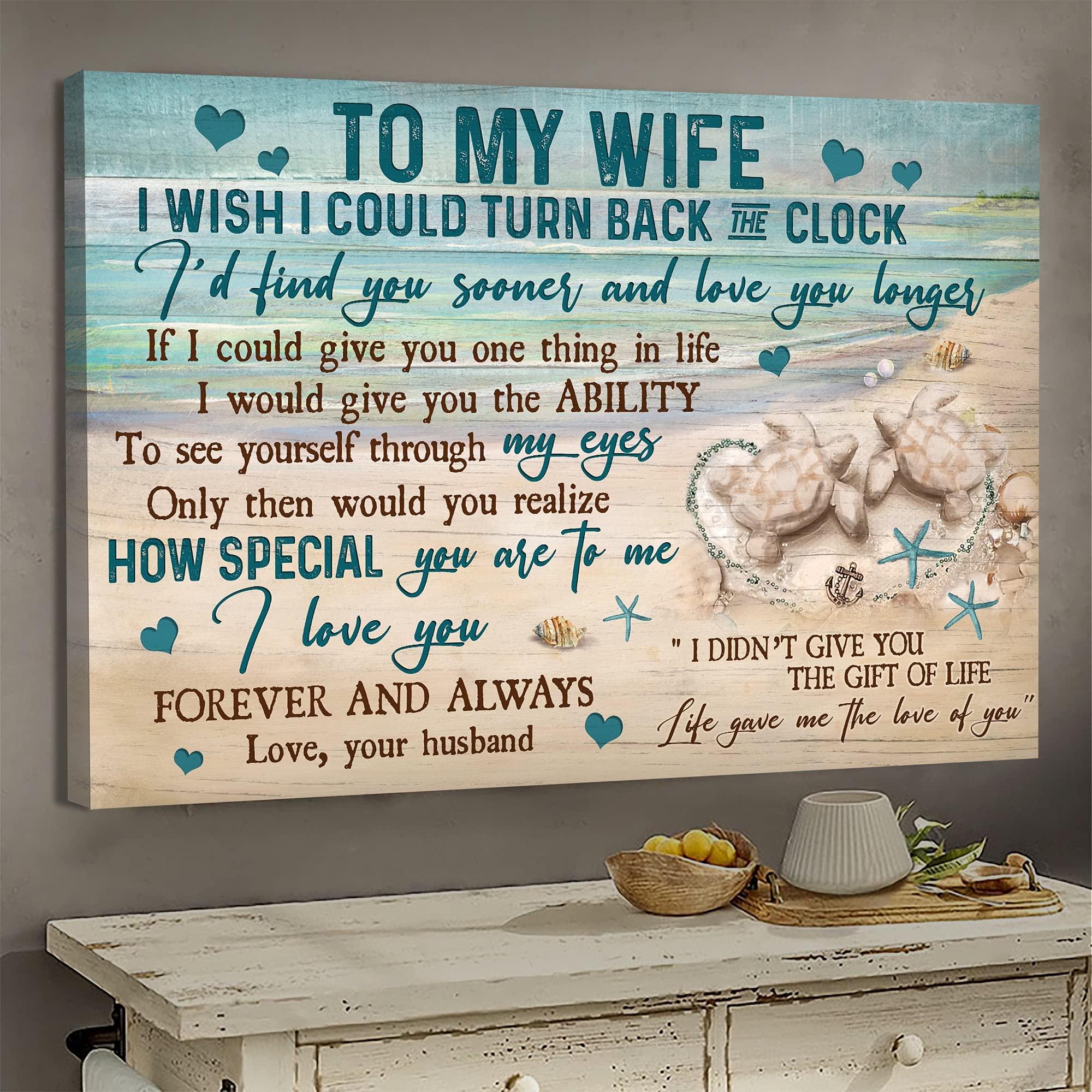 Personalized Couple Canvas Wall Art - Vintage Love Poster for Wife, Home Decor