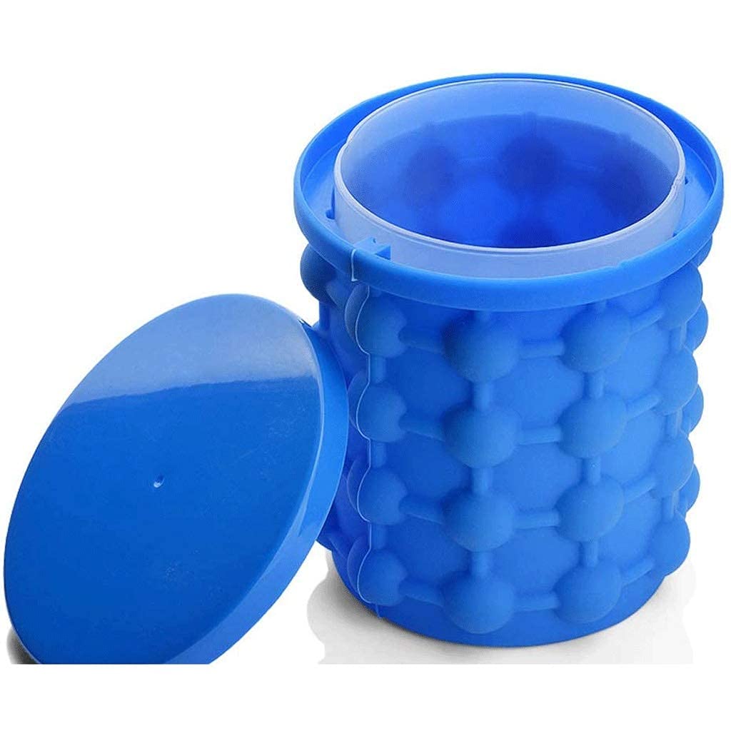 Large Silicone Ice Bucket with Lid - Space Saving Ice Cube Maker & Mold for Drinks, Portable Silicone Ice Storage for Cocktails, Parties, and Outdoor Gatherings