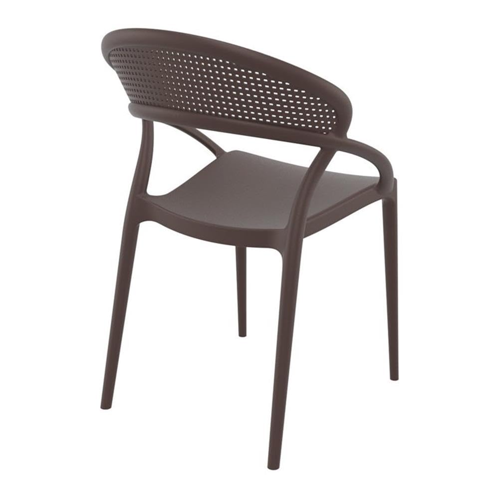 Compania Sunset Patio Dining Chairs in Brown - Set of 2 Outdoor Furniture for Garden, Poolside, Deck & Backyard Relaxation