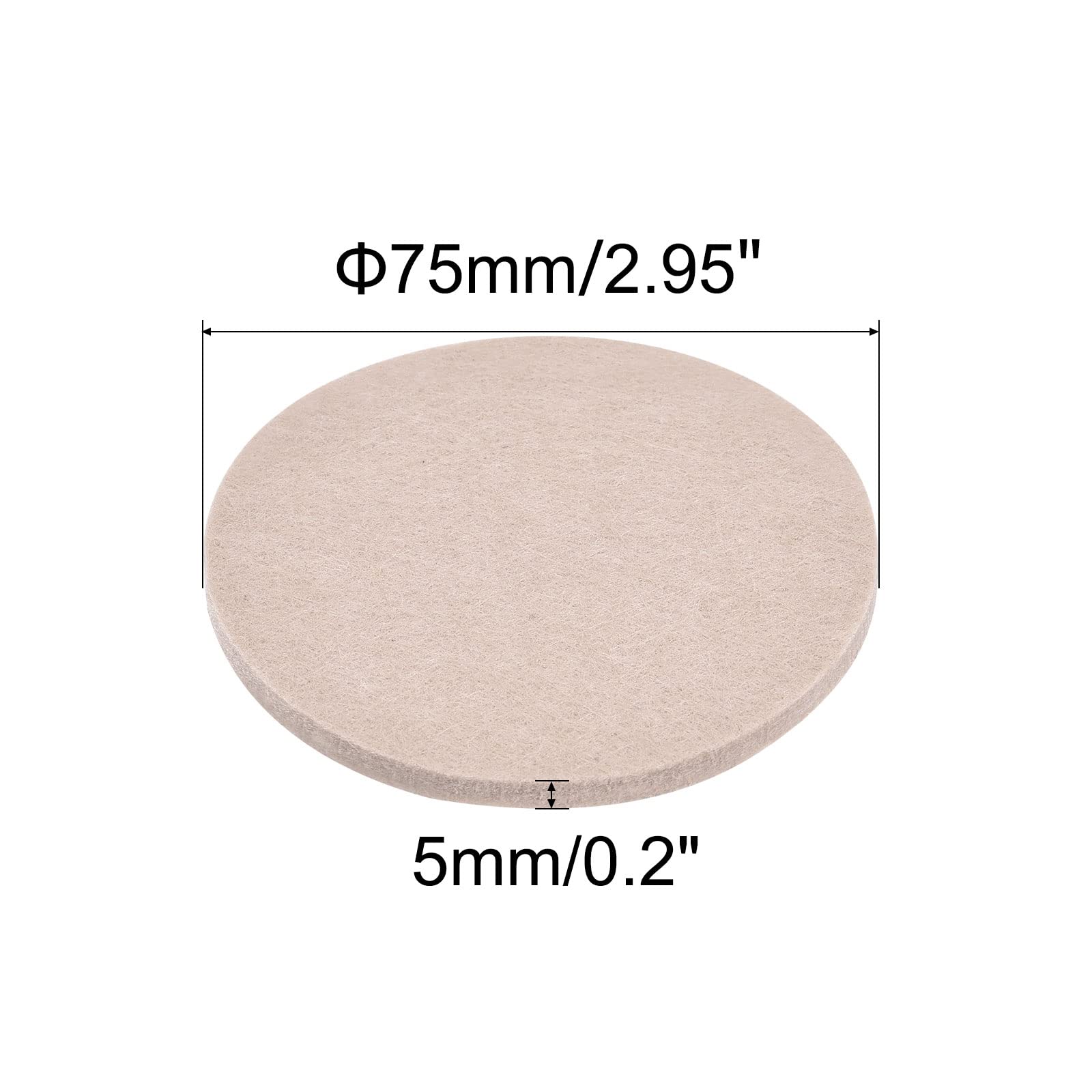 uxcell 75mm Self-Adhesive Non-Slip Felt Pads for Furniture - 4 Pack Round Anti-Scratch Floor Protectors for Cabinets, Chairs & Tables (Beige) | Perfect for Hardwood Floors & Tile Protection