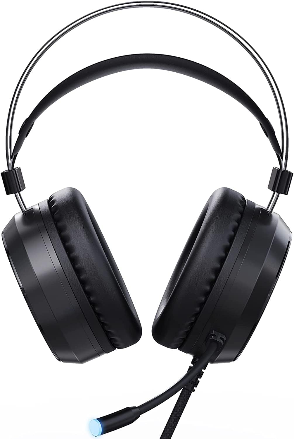 Y-YOPZI Gaming Headset with Microphone - 3D Surround Sound, Noise Cancelling, RGB Lights, 7.1 Channel - Large Over-Ear Black Headphones for PC, PS5, Xbox, Streaming & Online Gaming