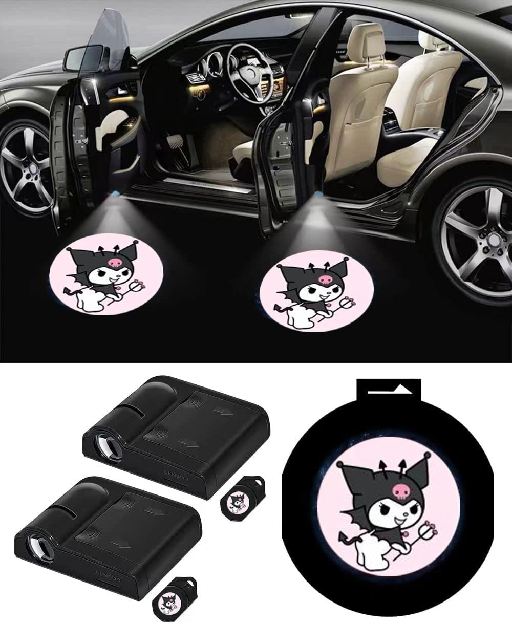 Kuromi Car Door Projector Lights - Universal Welcome Courtesy Shadow Lights for Car Enthusiasts & Fans | Perfect Gift for Anime Lovers | Ideal for Night Driving, Car Meetups, and Themed Parties