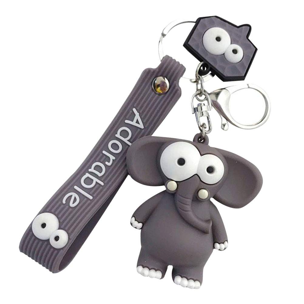 Funzzy Cute Elephant Keychain - Cartoon Animal Key Ring for Women & Girls - Perfect for Car Keys, Bags, Backpacks, and Gifts
