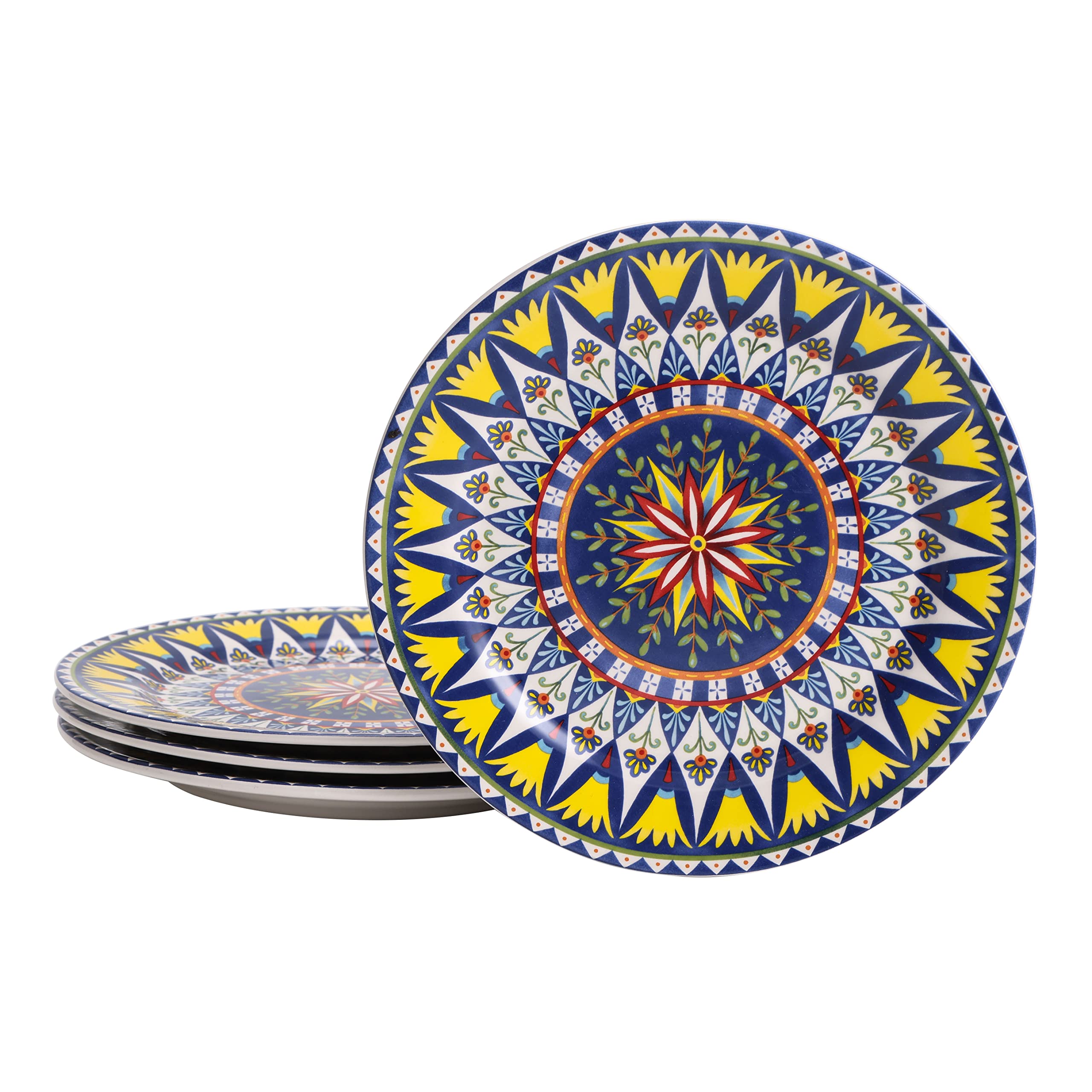 Bico Morocco 11 Inch Dinner Plates Set of 4 - Microwave & Dishwasher Safe Pasta, Salad, and Main Course Dishes - Perfect for Family Dinners, Restaurants, and Entertaining Guests