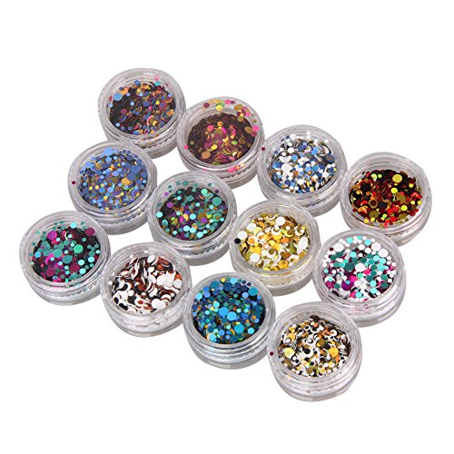 12pcs Mix Color Rhinestone Nail Stickers - Self-Adhesive Laser Nail Art Decorations for Manicure, Pedicure & DIY Nail Design - Perfect for Parties, Weddings, Salons & Home Use