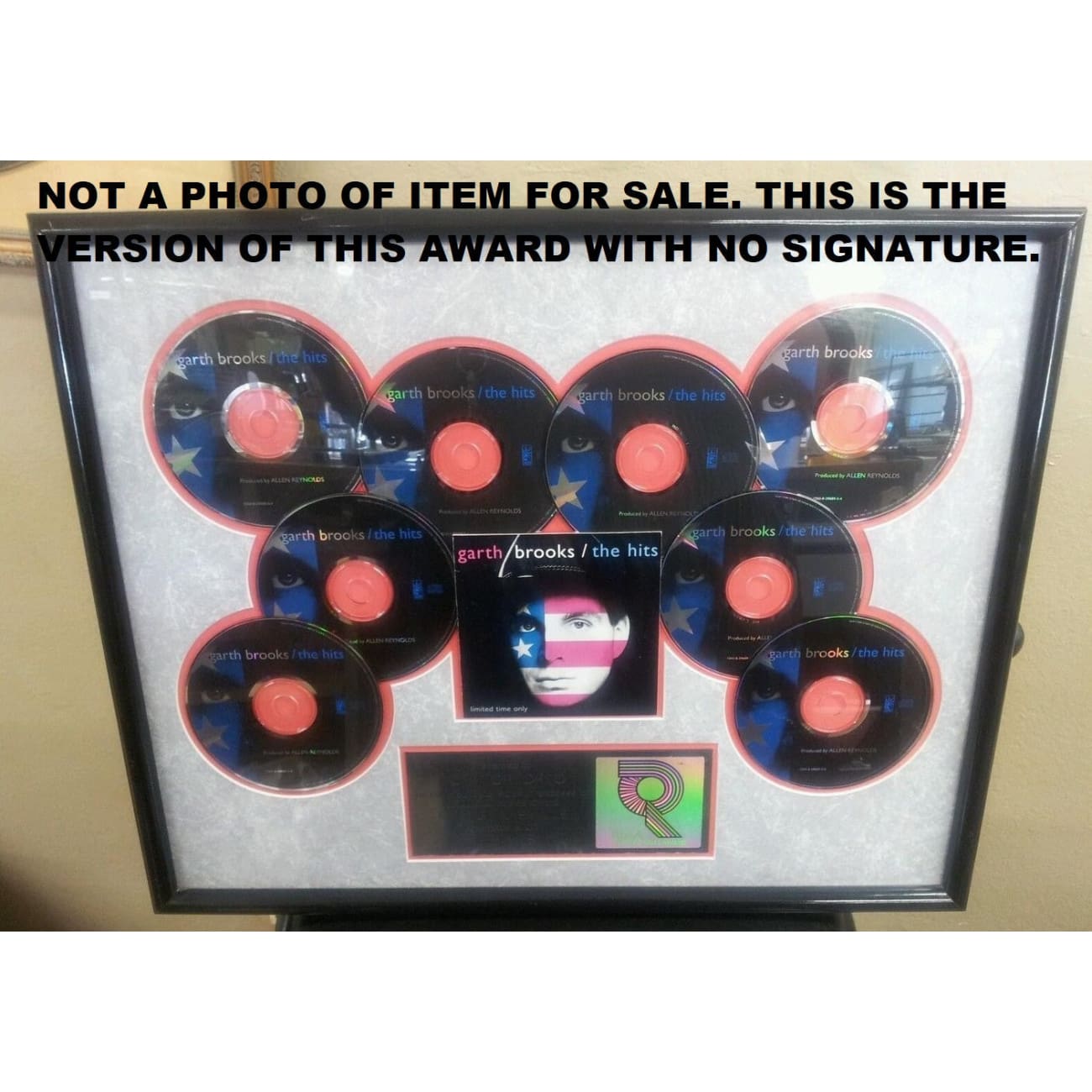 Garth Brooks The Hits RIAA 8x Multi Platinum Album Award - Official Music Collectible for Fans, Display & Home Decor, Perfect for Country Music Lovers & Memorabilia Collections