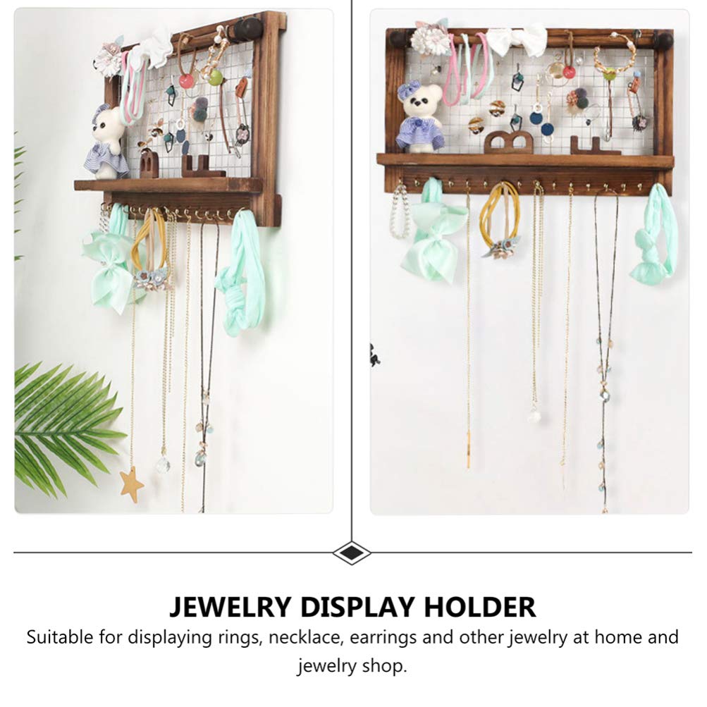 Cabilock Wooden Jewelry Stand Display Holder - Elegant Jewelry Organizer for Necklaces, Rings, Earrings | Perfect for Boutique, Home Decor & Gift Display