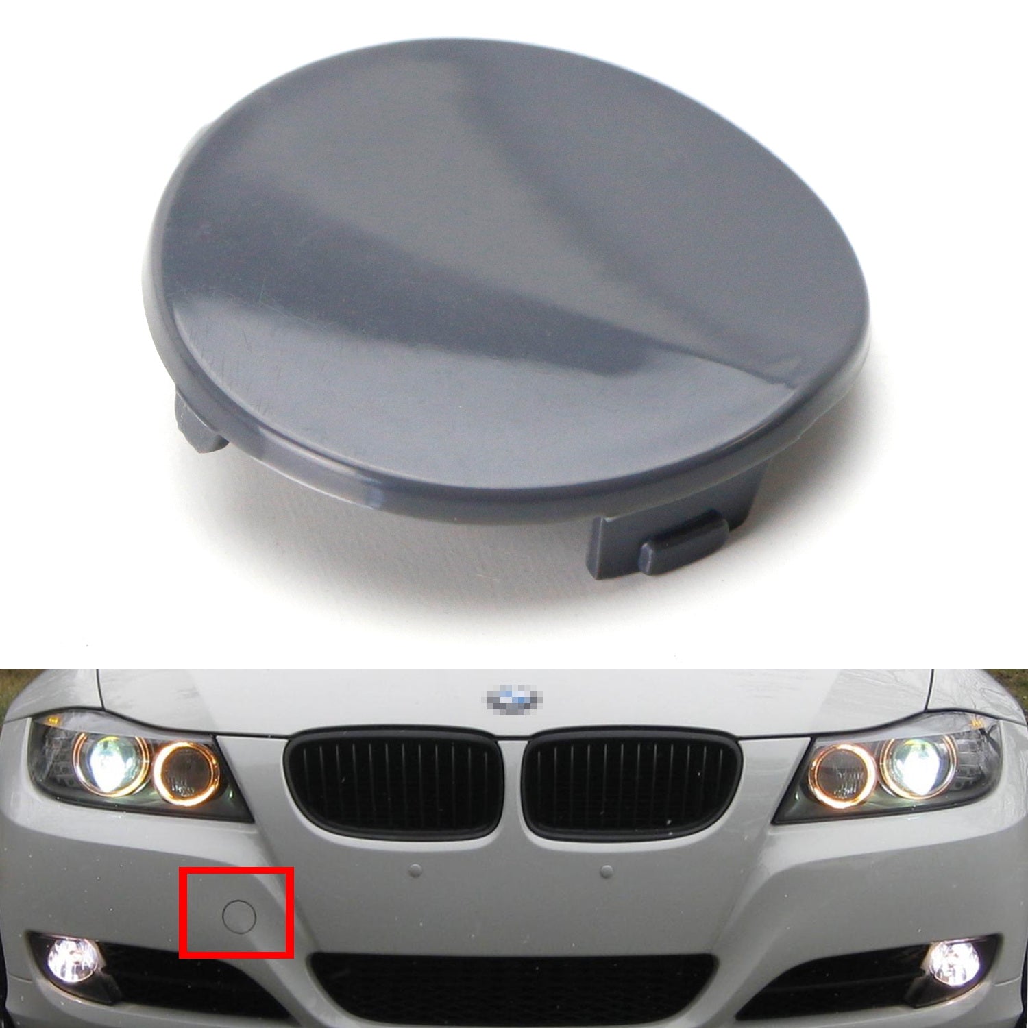 BMW 3 Series Front Bumper Tow Hook Cap Cover (2009-2012) - Perfect Fit for 328i & 335i Sedan Models | Durable Replacement Part for Car Protection & Style Enhancement