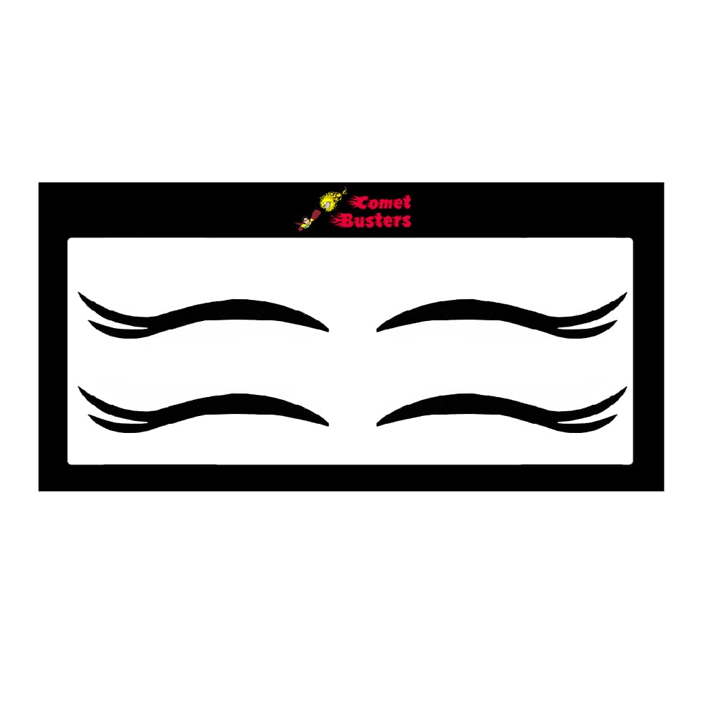 Comet Busters Matte Black Eyeliner Stickers (EYE096) - Waterproof Eye Makeup Decals for Party, Halloween & Cosplay