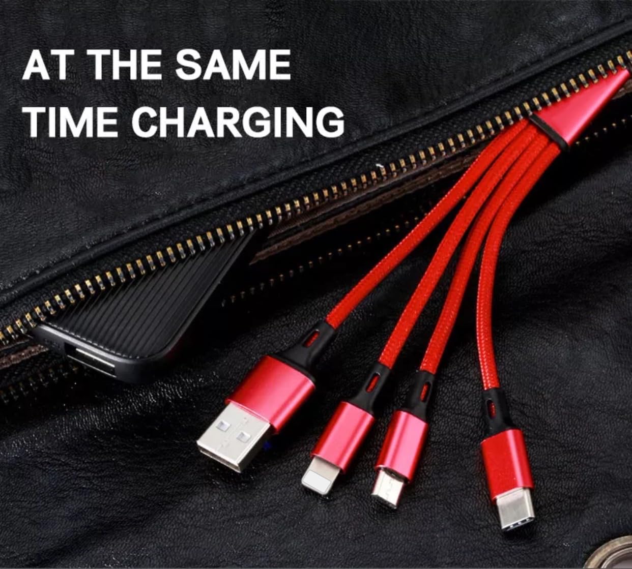 3-in-1 Multi Phone Charger Cable (0.6FT) - Short USB C, Micro USB, Lightning Charging Cord for Android & Apple Devices - Fast Charging for iPhone 16/15, Samsung Galaxy, iPad - Perfect for Travel, Office & Home Use