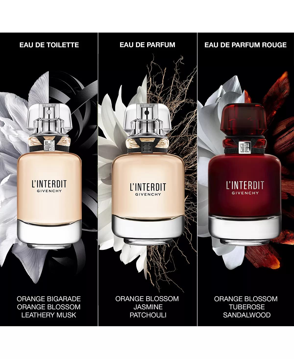 Givenchy L'INTERDIT 3-Piece Luxury Gift Set for Women - 2.7oz Eau De Parfum Spray + 2.5oz Body Lotion + 2.5oz Shower Oil - Perfect for Valentine's Day, Anniversary & Birthday Gifts