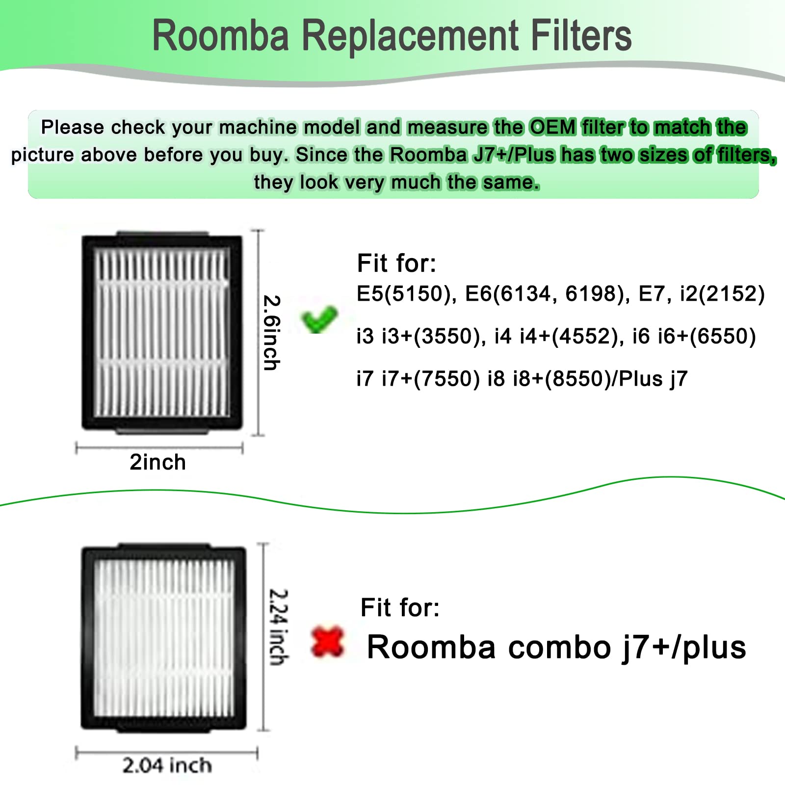 26 Pack Replacement Parts for iRobot Roomba i3 i3+ i4 i6 i6+ i7 i7+ E5 E6 E7 j7 I & E j Series - 2 Rubber Brushes, 8 Filters, 8 Side Brushes, 8 Bags - Compatible with Roomba Robot Vacuum Cleaners - Perfect for Home Cleaning & Maintenance