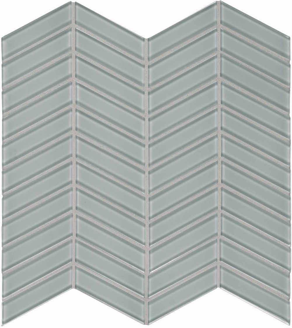 Gray Chevron Glass Mosaic Tile - Peel and Stick Backsplash for Kitchen & Bathroom DIY Home Decor