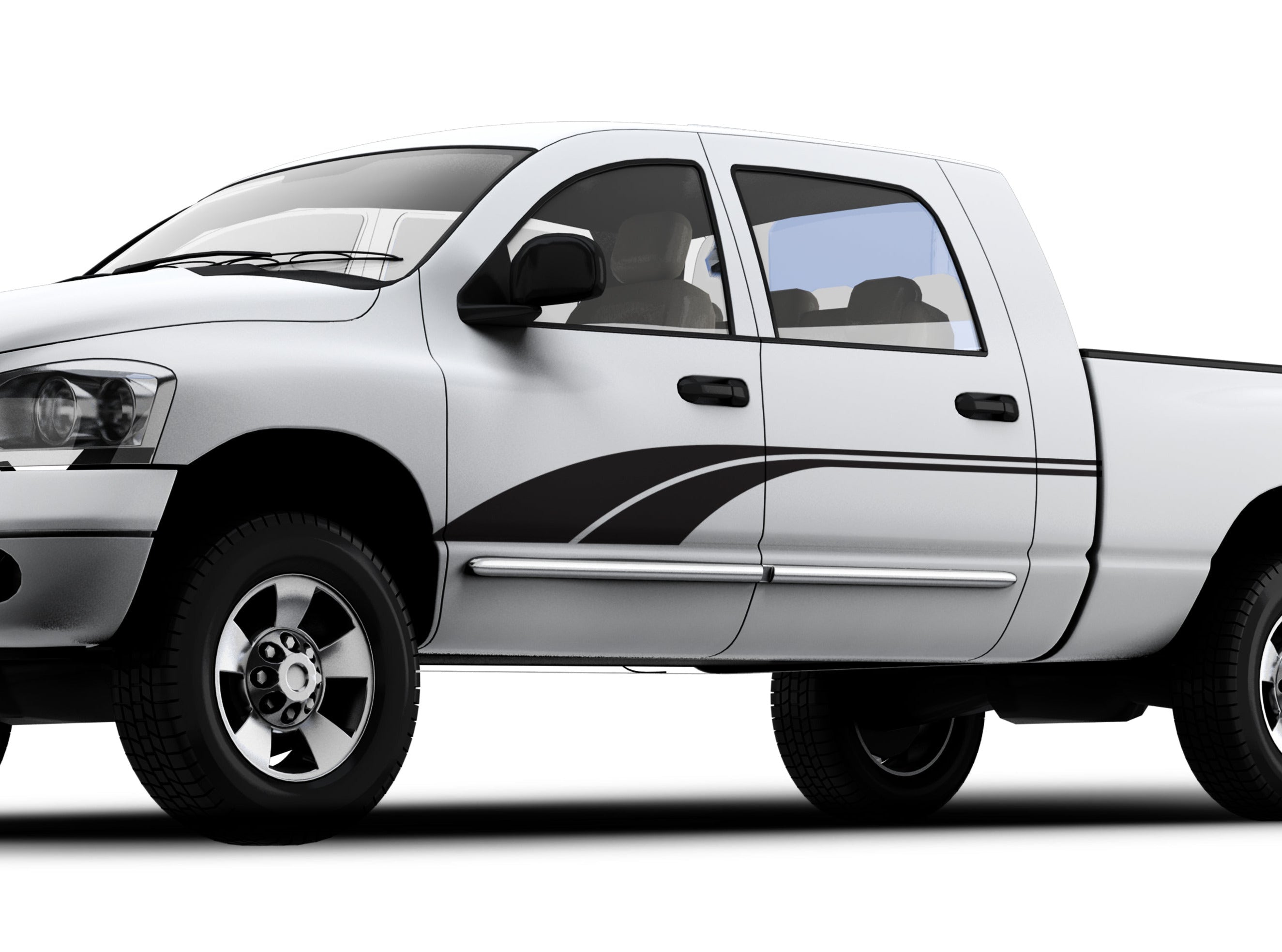 Vinyl Curved Decal Stripes for Trucks - Custom Side Striping Decals for Pickup Trucks & SUVs - Easy to Apply, Durable Automotive Decoration for Off-Road & Street Style