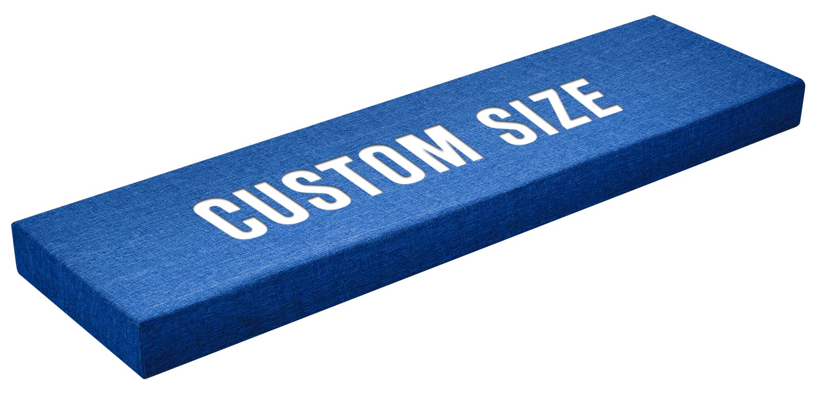 Custom Size Bench Cushion - Thick Upholstery Foam Bay Window Seat & Long Chair Cushion - Indoor/Outdoor Sofa Pads for Patio Furniture (Blue) - Perfect for Window Nooks, Reading Corners & Outdoor Lounging