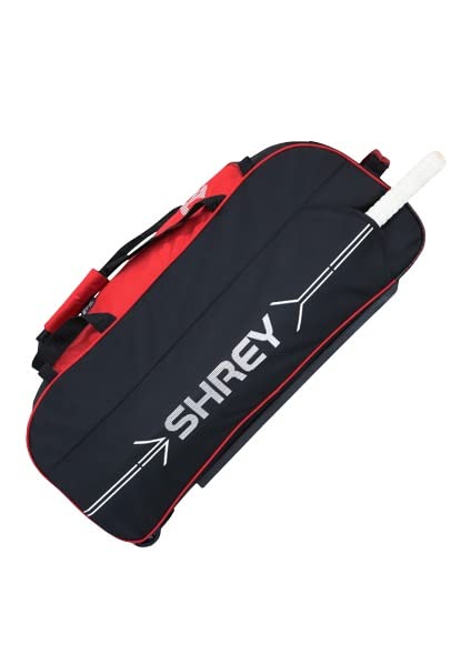 Ranger Wheelie Bag - Durable Rolling Duffel with Wheels for Travel, Gym & Sports (Black & Red) - Perfect for Airports, Camping & Outdoor Adventures
