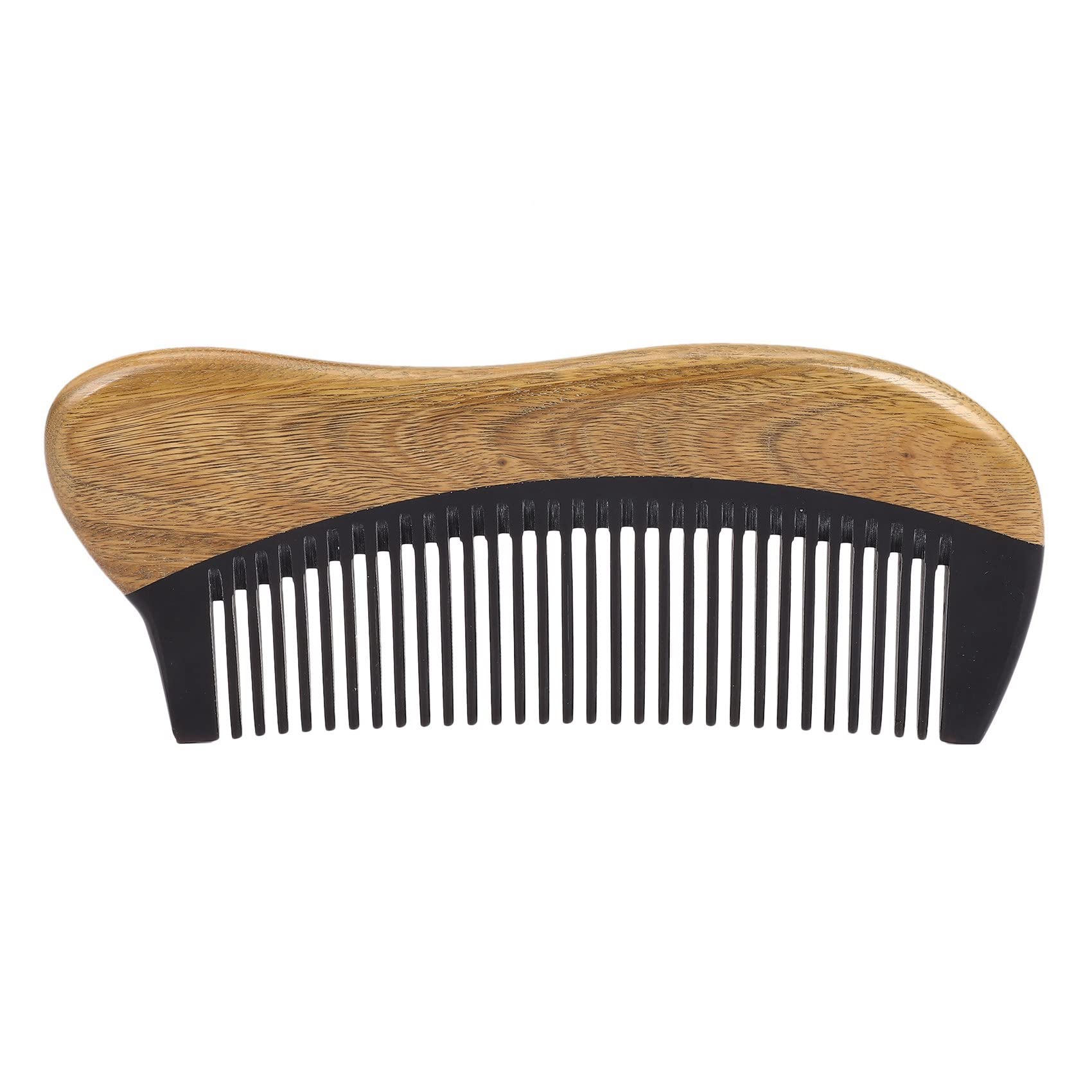 Censous 2X Natural Green Sandalwood Hair Comb - Anti-Static Wooden Fine Tooth Comb for Smooth Detangling & Scalp Massage - Perfect for Daily Hair Care & Styling