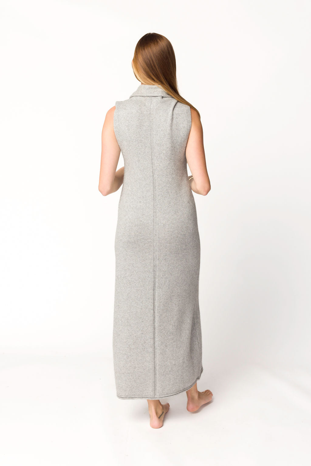 Quinn Turtleneck Maxi Dress for Women - Soft Heather Grey Knit Long Sleeve Bodycon Dress - Perfect for Fall/Winter, Date Night & Office Wear