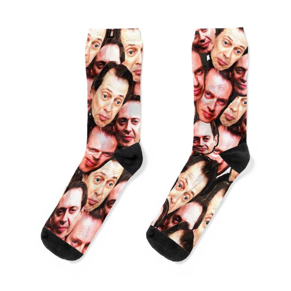 Steve Buscemi Galaxy Print Crew Socks for Men & Women - Funny Novelty Gift for Birthday, Christmas, Father's Day - Perfect for Cosplay, Pop Culture Fans & Unique Fashion Statement