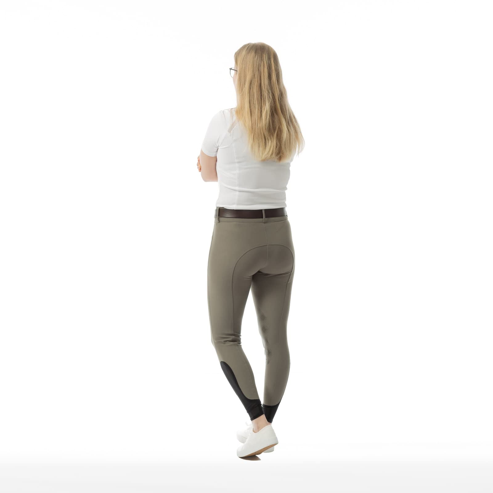 Equinavia Maud Women's Mid Rise Silicone Knee Patch Breeches - Equestrian Riding Pants for Horseback Riding & Training