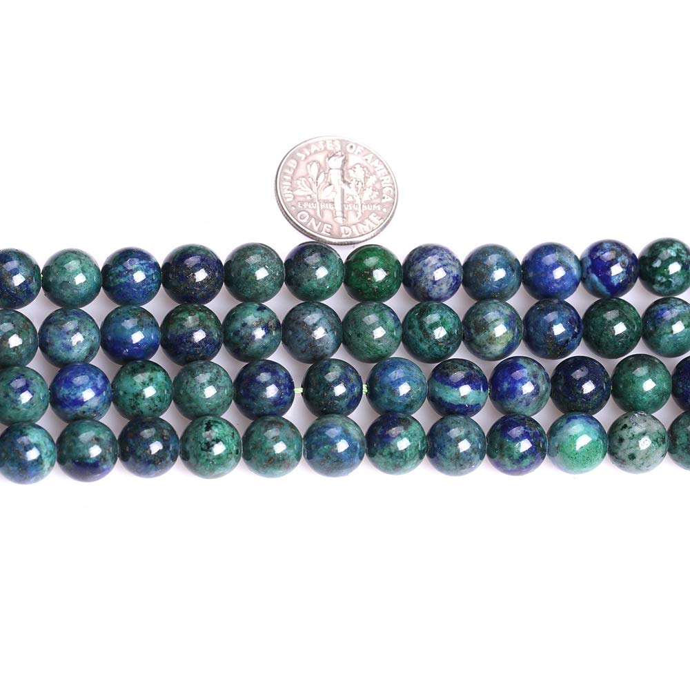 JOE FOREMAN 8mm Round Lapis Lazuli Malachite Beads - 15