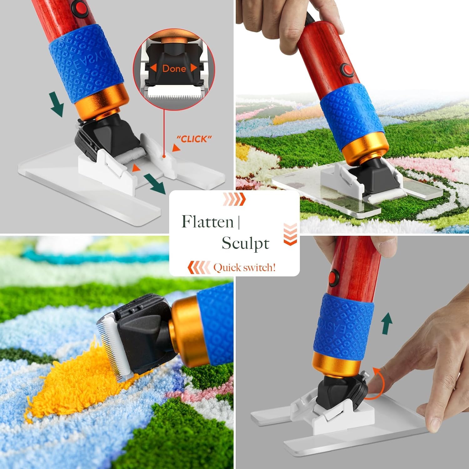 **2 in 1 Electric Tufting Gun – Cut Pile & Loop Pile Rug Making Machine with Starter Kit – 100-240V Carpet Weaving Tool for DIY Home Decor, Crafts, and Custom Rugs (Black)**    **Perfect for:** DIY home decor, handmade rugs, custom carpets, crafting projects, and textile art.