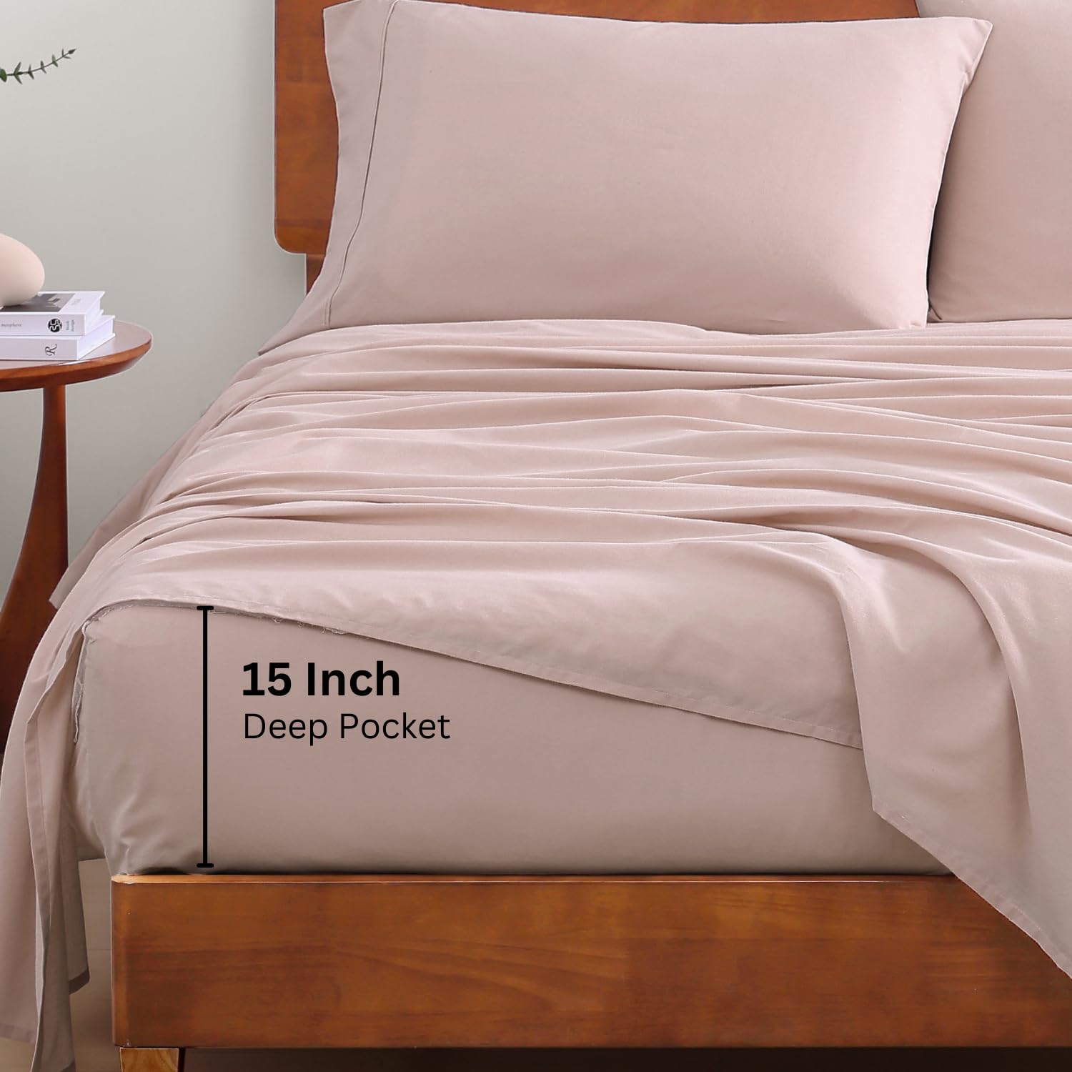 Organic Cotton Twin Sheet Set - 100% Premium Percale Bedding, 3-Piece Twin Size with 15