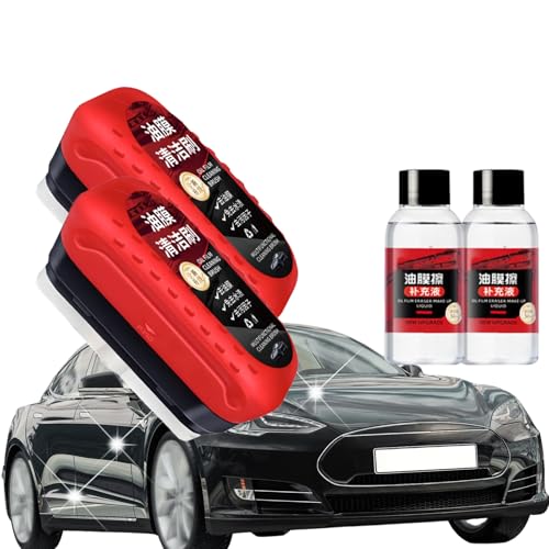 Jetdryshop Glass Cleaner Kit - 2 Pack Windshield Cleaner & Scratch Remover (120ml Each) | Car Glass Cleaning Board for Windshield, Mirrors & Windows | Perfect for Auto Detailing & Home Use