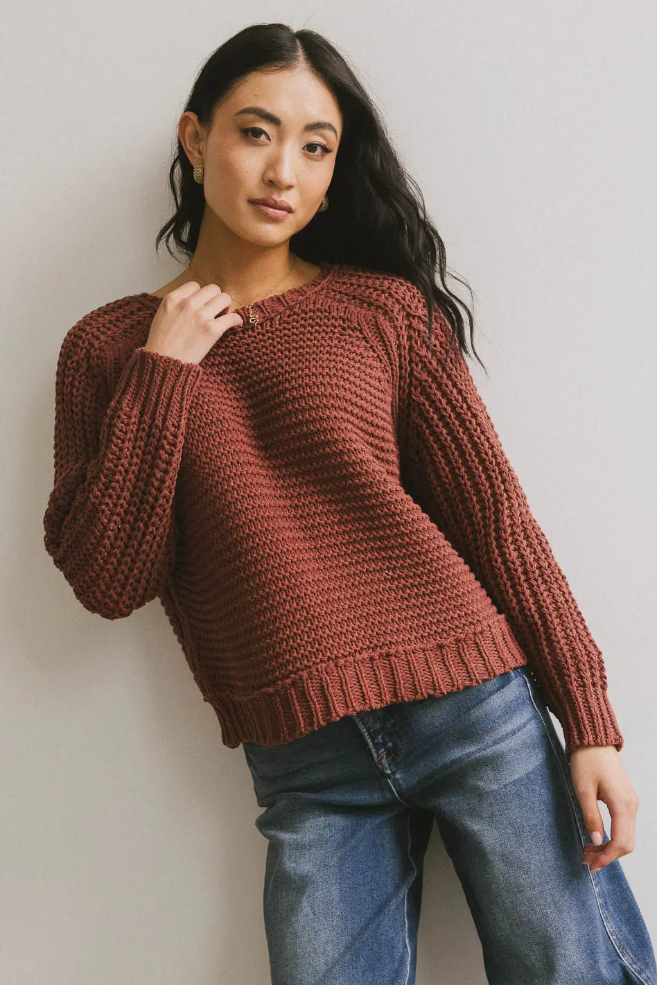 Juniper Textured Sweater in Berry - Cozy Knit Pullover for Women | Fall Winter Fashion | Perfect for Office, Date Night & Casual Outings