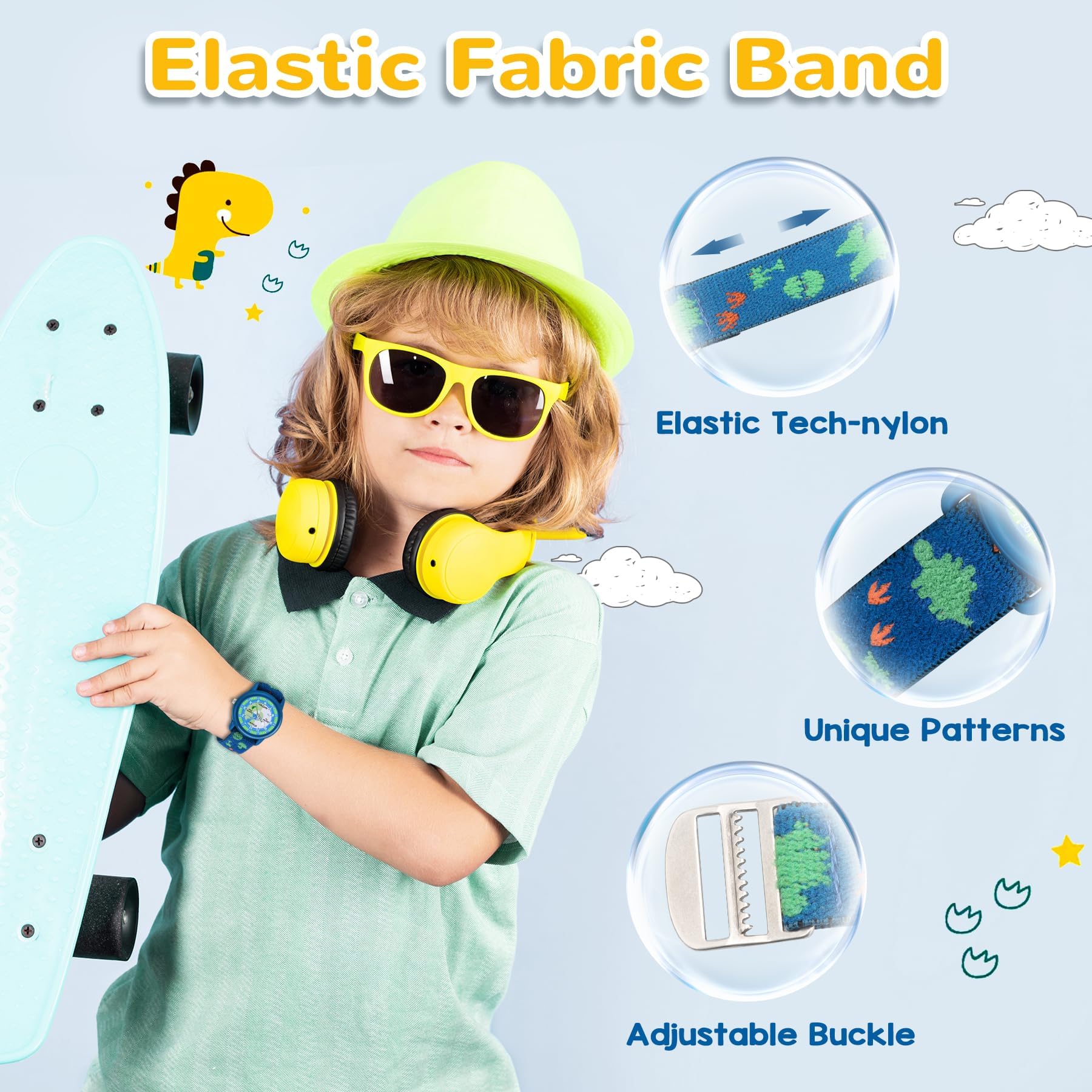 Waterproof Kids Watch with Elastic Strap for Ages 3-12 | Learning Timepiece for Toddlers & Children | Perfect for School & Outdoor Play