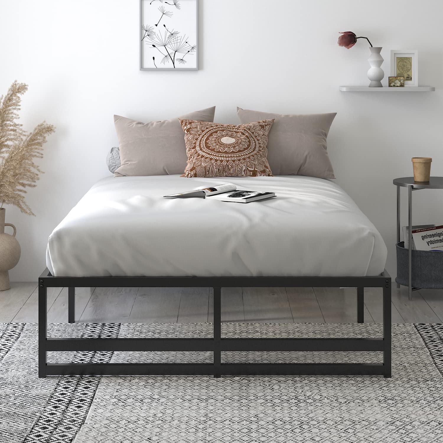 Heavy Duty Queen Size Platform Bed Frame with 14