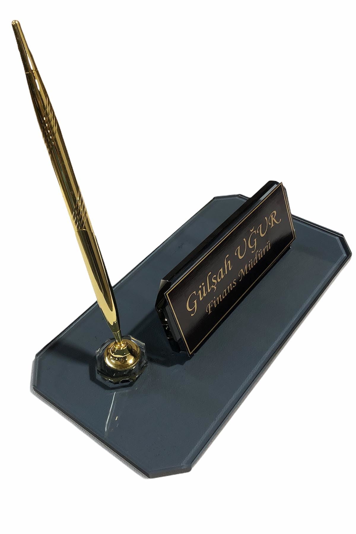 MOOG Premium Glass Desk Name Plate - Elegant Personalized Office Name Sign for Professionals & Executives - Perfect for Desks, Reception Areas, and Corporate Gifts