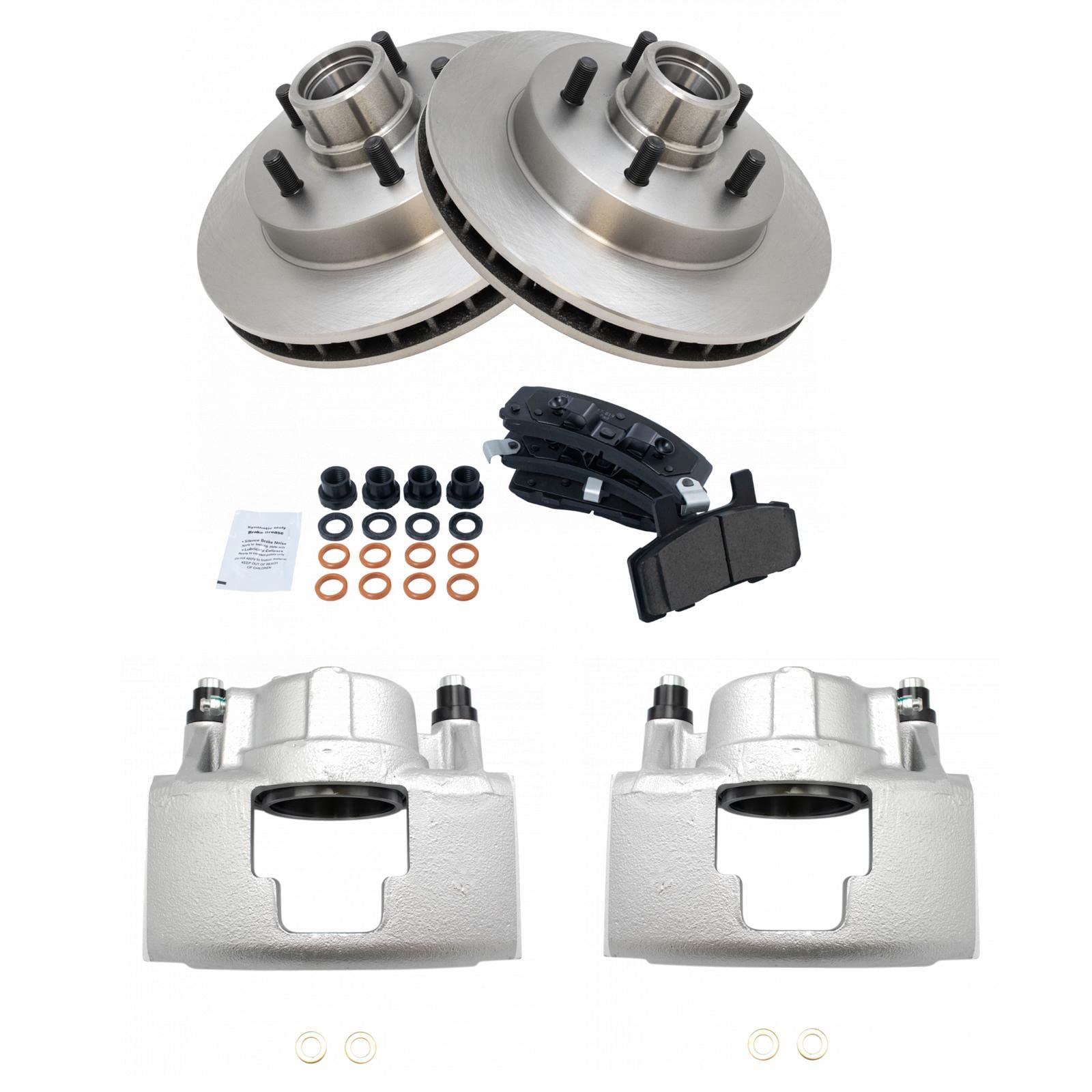 TRQ Front Brake Pad and Rotor Kit - Ceramic Brake Pads & Rotors - Compatible with 1992-1999 Chevrolet C1500, Suburban, 1995-1997 Tahoe, GMC Yukon - Perfect for Smooth Stopping and Enhanced Safety on Highways and City Driving