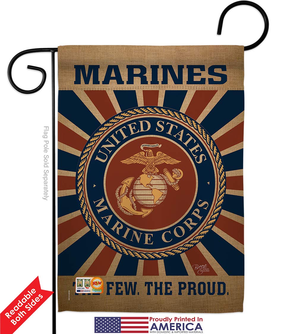 USMC Semper Fi Garden Flag - Double-Sided 28x40 Inch Marine Corps Yard Banner for Veterans, Military Decor - Made in USA | Perfect for Patriotic Home, Front Yard & Armed Forces Tribute