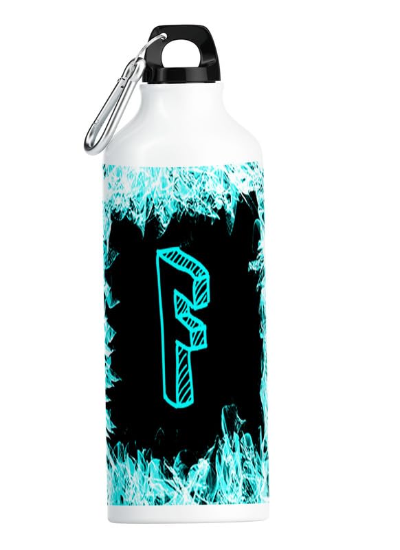 PrintingZone Personalized Alphabet Letter F 600ml Aluminum Water Bottle - Customized Hindi World Design, Ideal for Birthday, Rakhi, Brother & Sister Gifts (AS-17) | Great for School, Office, Gym & Outdoor Activities