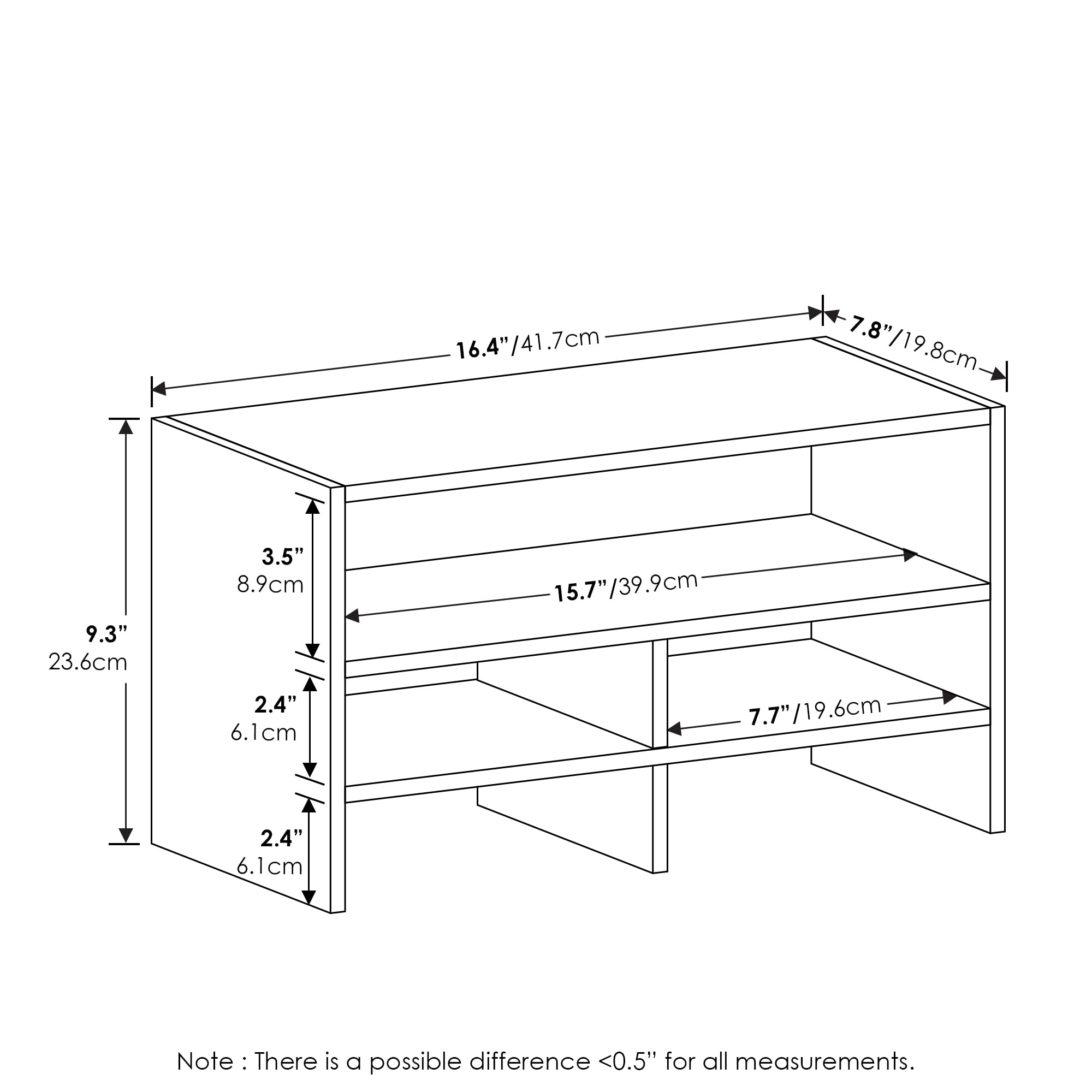 Furinno Hermite Desktop Organizer Shelf Bookcase - French Oak Finish | Compact Storage for Office, Study, or Home Workspace | Perfect for Books, Files, and Supplies
