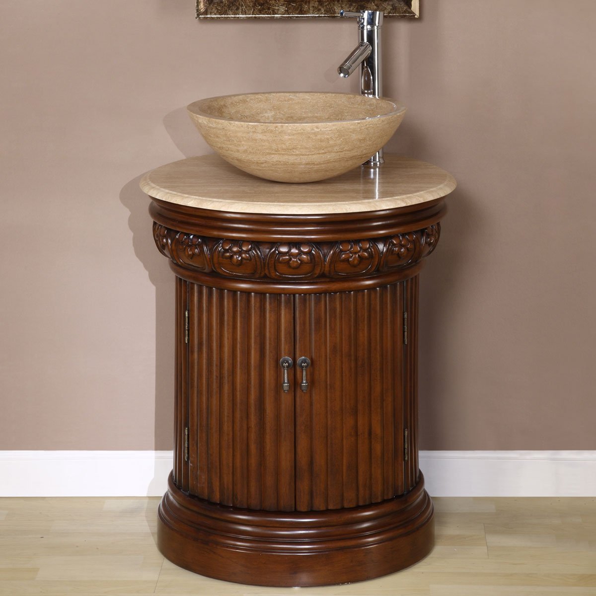 Silkroad Exclusive HYP-0160-T SRS-0029B 24-Inch Bathroom Vanity with Sink - Modern Space-Saving Design for Small Bathrooms, Powder Rooms & Apartments
