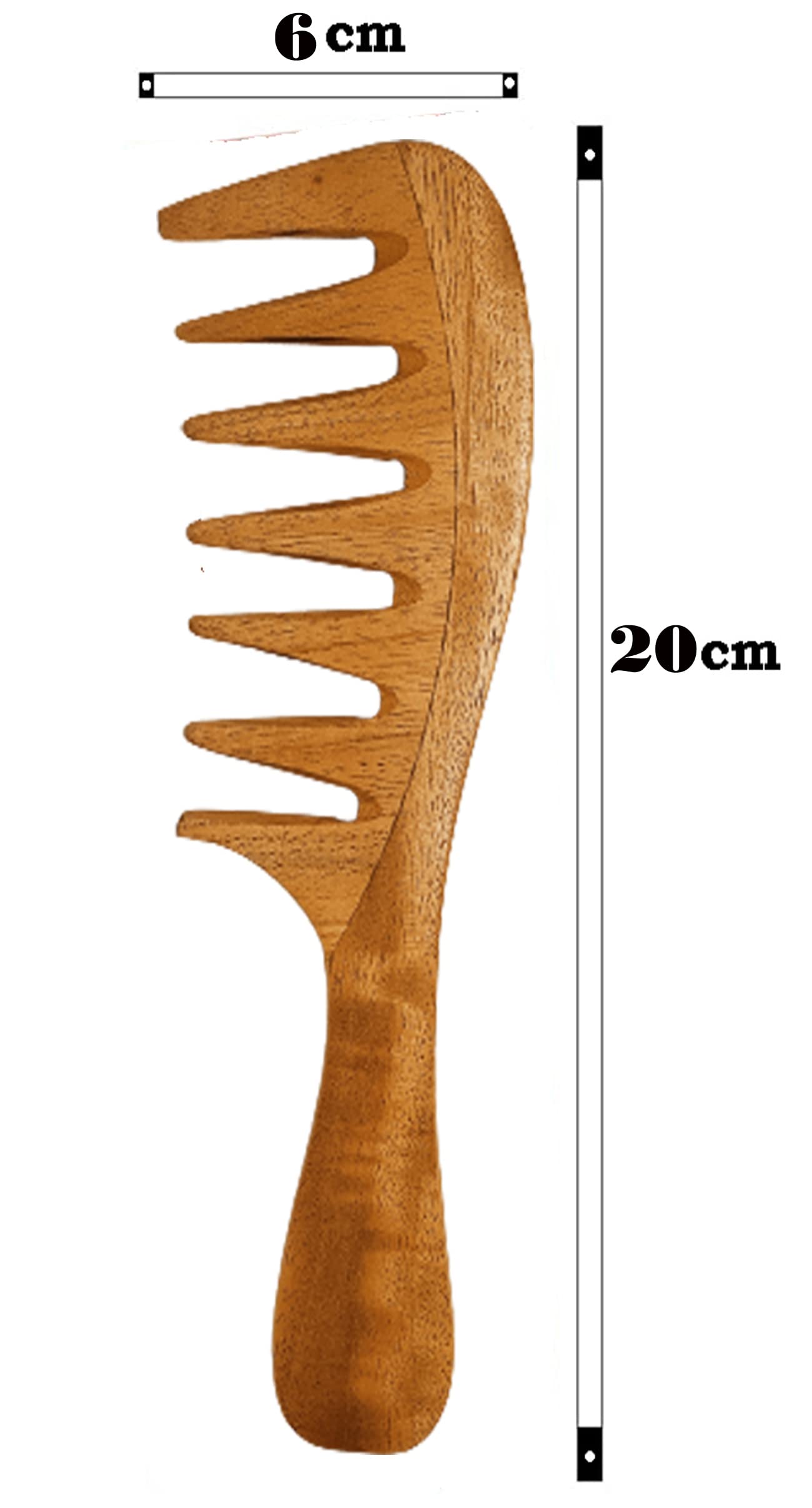 Rufiys Wide Tooth Comb for Curly Hair - Neem Wood Anti-Dandruff Hair Comb for Women & Men | Promotes Hair Growth | Perfect for Detangling Wet/Dry Hair, Styling Natural Curls & Scalp Massage