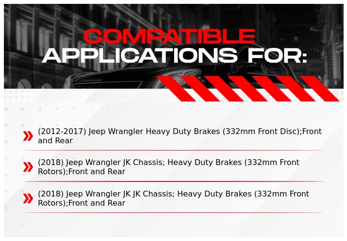 R1 Concepts Complete Front & Rear Brake Kit with Premium OEp Brake Pads & Rotors | Fits 2012-2018 Jeep Wrangler JK | Includes Hardware Kit | Improved Stopping Power for Off-Road & Daily Driving